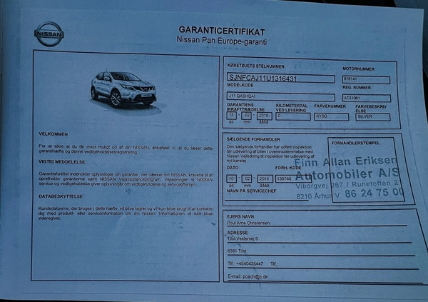 Nissan Qashqai cena 69900 przebieg: 81000, rok produkcji 2015 z Małogoszcz małe 781